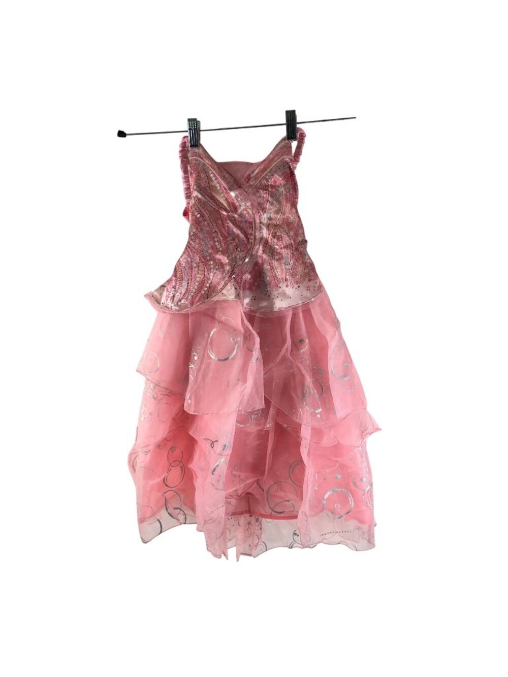 Wicked Glenda Girls Pink Princess Costume Dress Glittered Tulle Tiara 4-6X